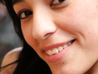 Teen Sharon Hernandez fucks two hard cocks